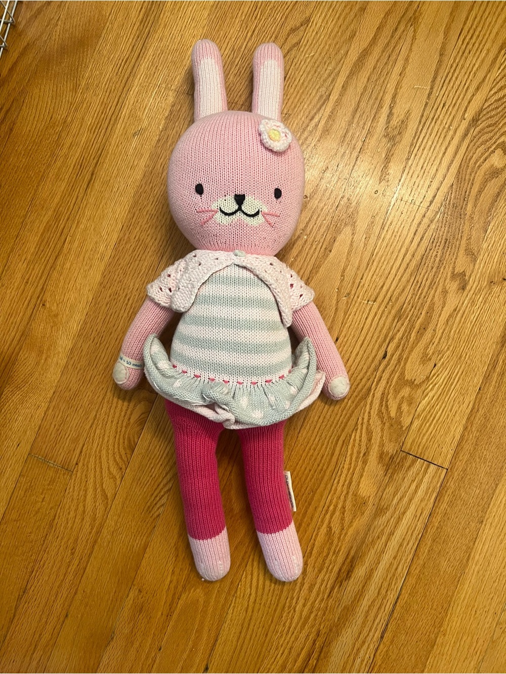 Large Cuddle + Kind Chloe the Bunny, a hand-knit, heirloom-quality doll